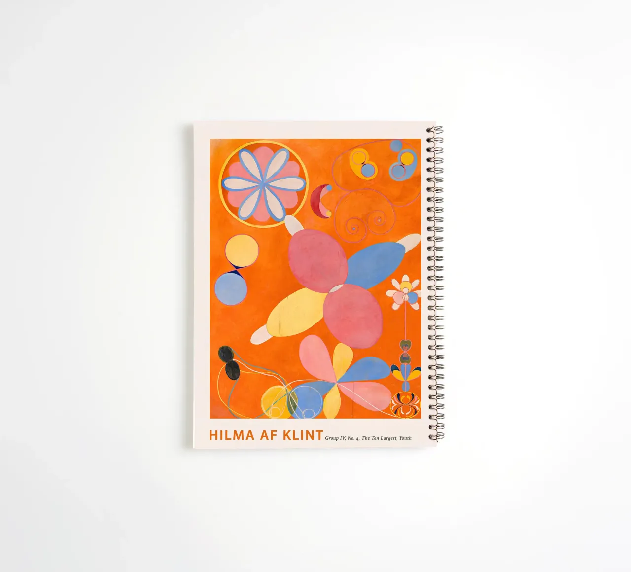 Hilma af Klint "Jugend" Abstrakter Blumendruck in Orange Ringbuch von homdeco