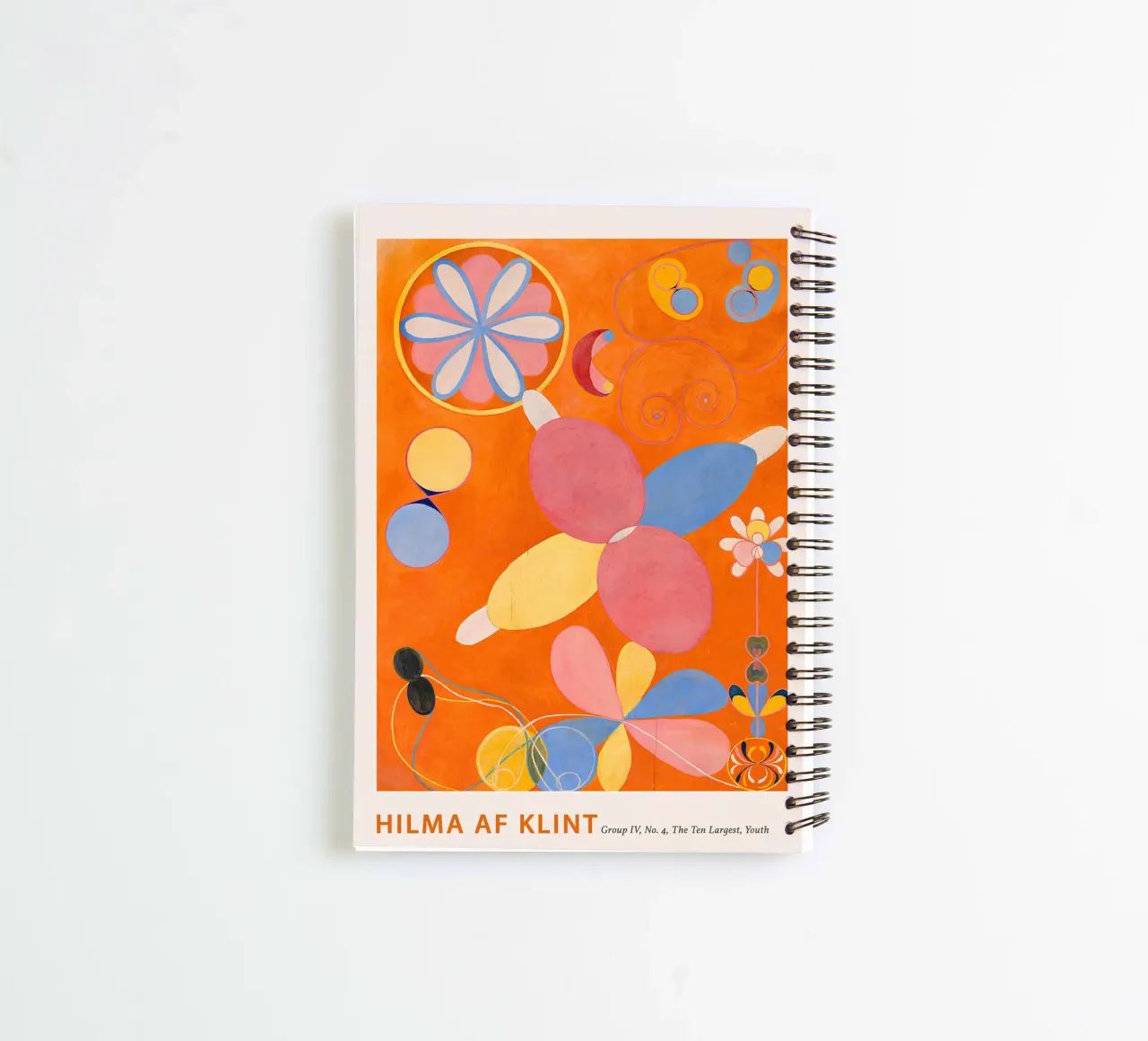 Hilma af Klint "Jugend" Abstrakter Blumendruck in Orange Ringbuch von homdeco