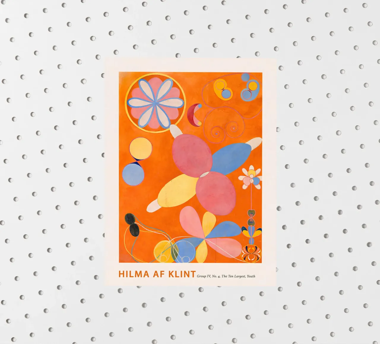 Hilma af Klint "Youth" imprimé floral abstrait orange autocollant de homdeco