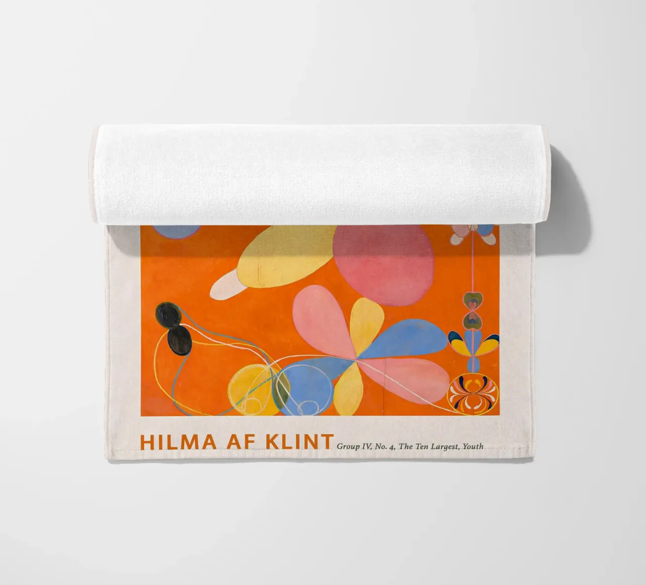 Hilma af Klint "Jeugd" Abstract Bloemen Oranje Print strandhanddoek van homdeco