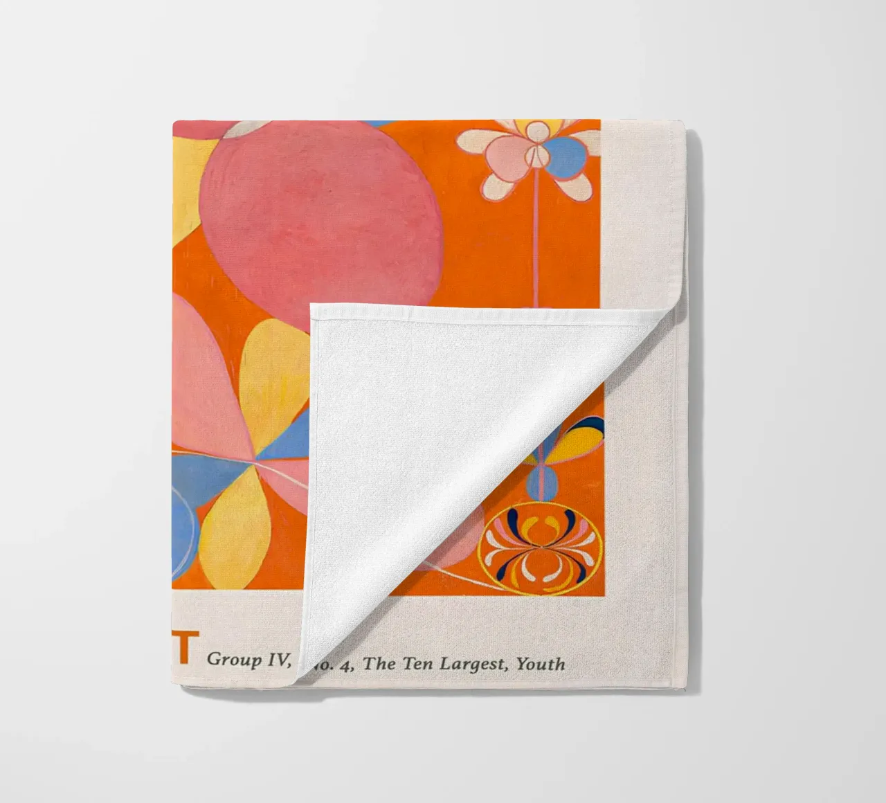 Hilma af Klint "Jeugd" Abstract Bloemen Oranje Print strandhanddoek van homdeco