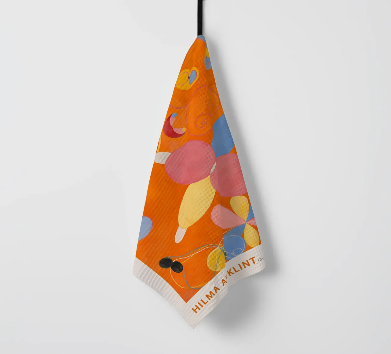 Hilma af Klint "Jugend" Abstrakter Blumendruck in Orange Geschirrtuch von homdeco