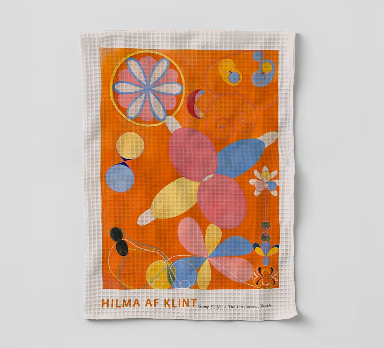 Hilma af Klint "Jugend" Abstrakter Blumendruck in Orange Geschirrtuch von homdeco