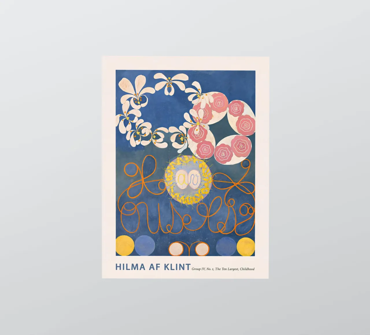 Hilma af Klint "Childhood" Abstract Floral Blue Print sticker by homdeco