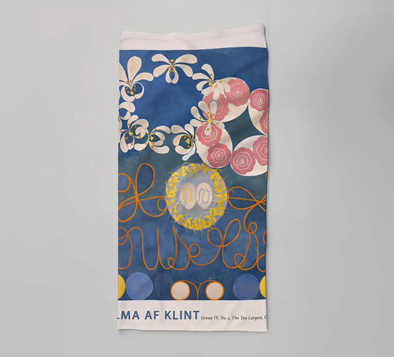 Hilma af Klint "Childhood" Abstract Bloemenblauw Print badhanddoek van homdeco