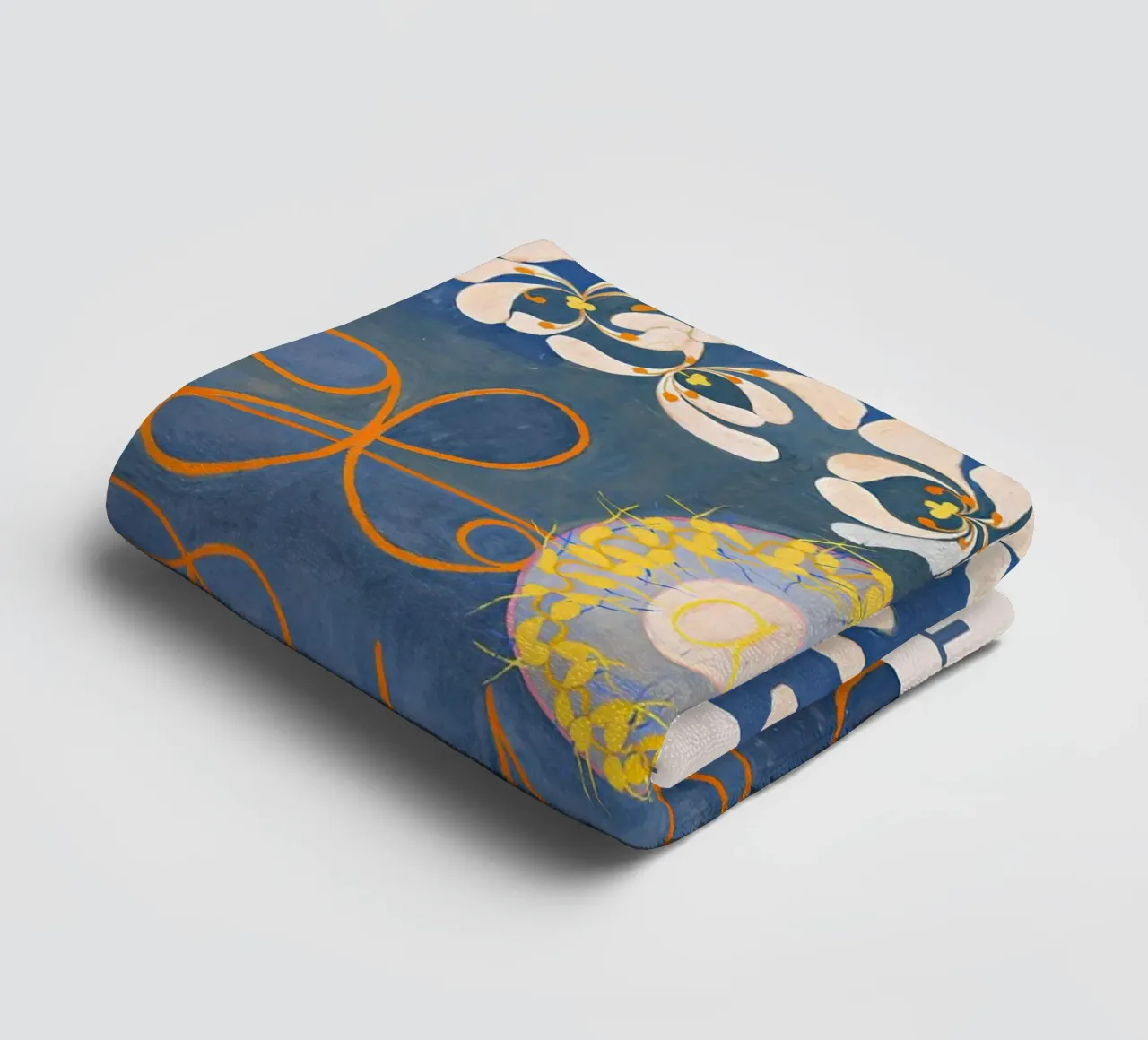 Hilma af Klint "Childhood" Abstract Bloemenblauw Print badhanddoek van homdeco