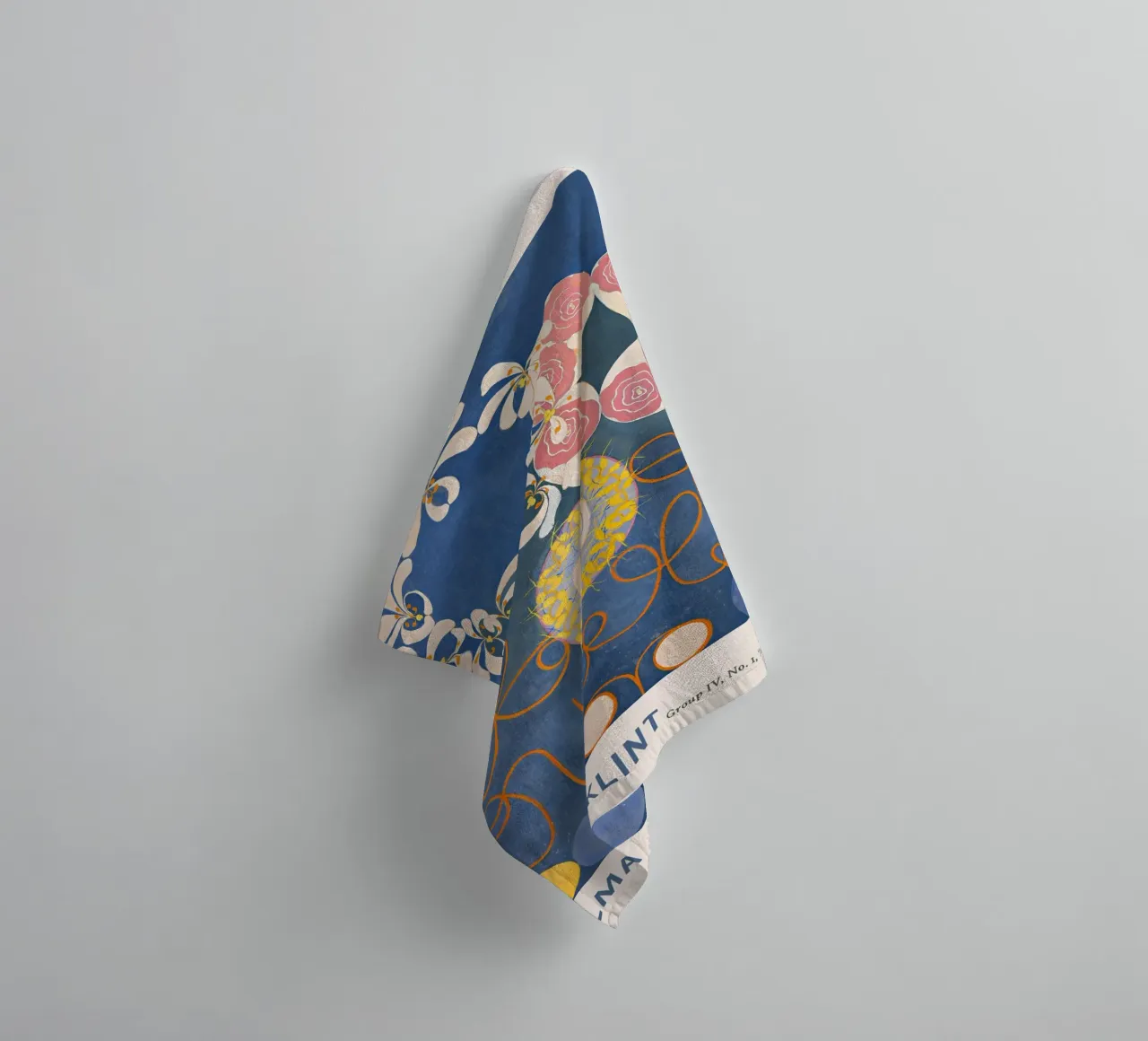 Hilma af Klint "Childhood" Abstract Bloemenblauw Print badhanddoek van homdeco