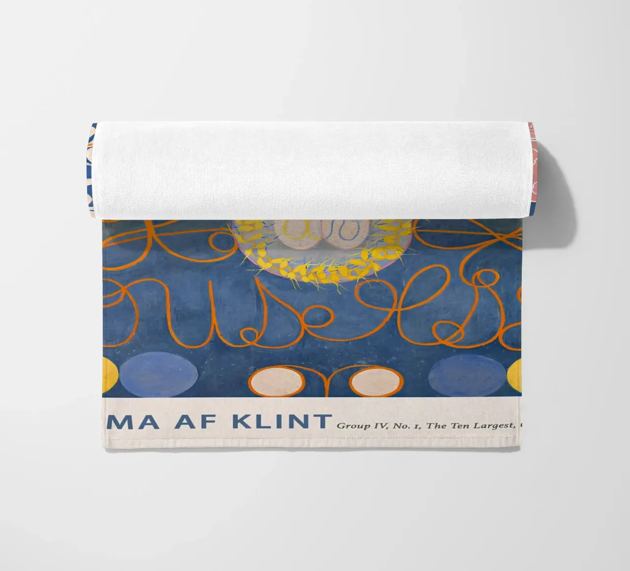 Hilma af Klint "Childhood" Abstract Floral Blue Print beach towel by homdeco