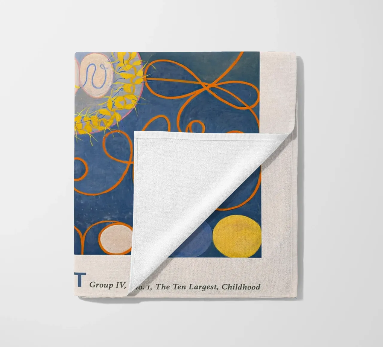 Hilma af Klint "Childhood" Abstract Floral Blue Print beach towel by homdeco