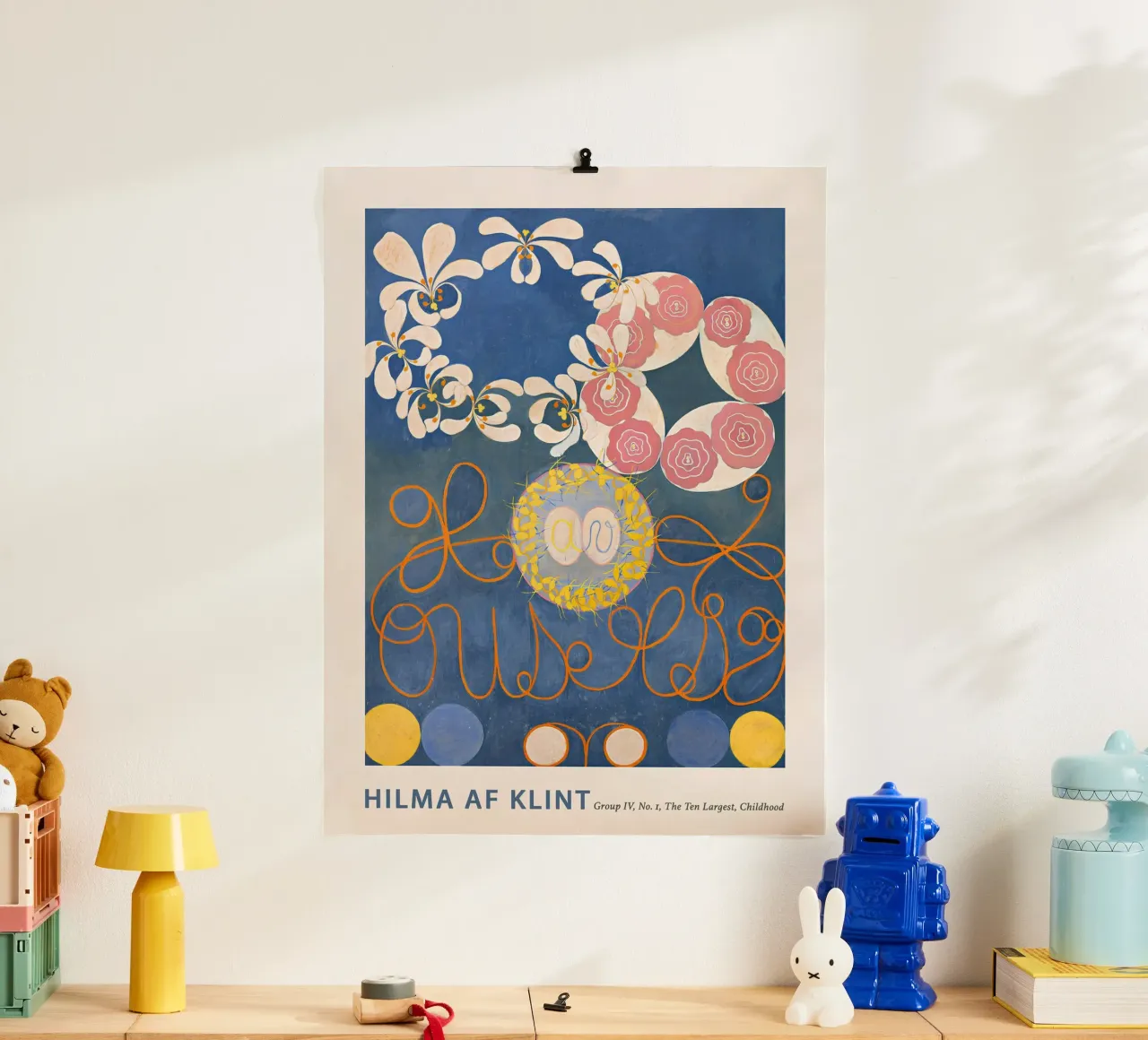 Hilma af Klint "Kindheit" Abstrakter Blumendruck in Blau Poster von homdeco