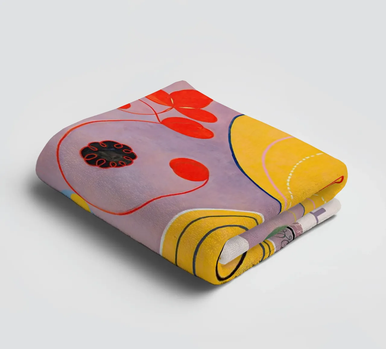 Hilma af Klint "Adulthood" Abstract Botanical Print towel by homdeco