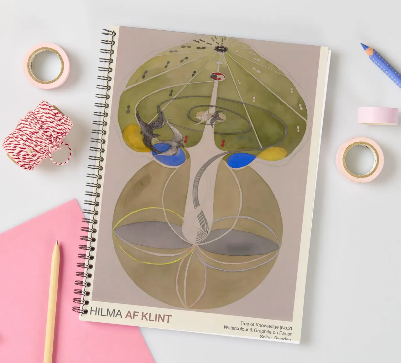 Hilma af Klint "Tree of Knowledge No. 2" Abstract Nature spiral notebook by homdeco