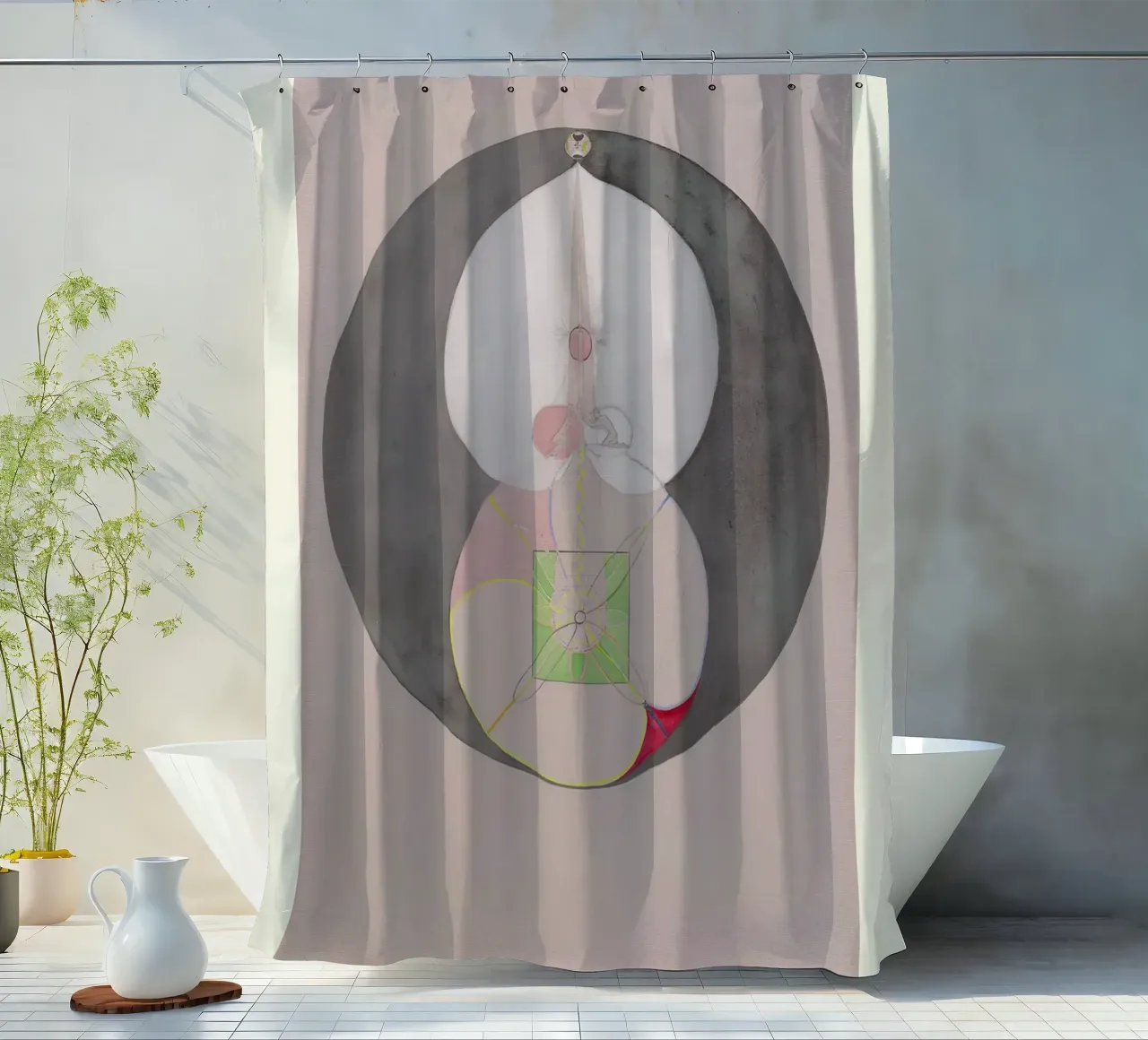 Hilma af Klint "Tree of Knowledge No. 7" Abstract Core shower curtain by homdeco