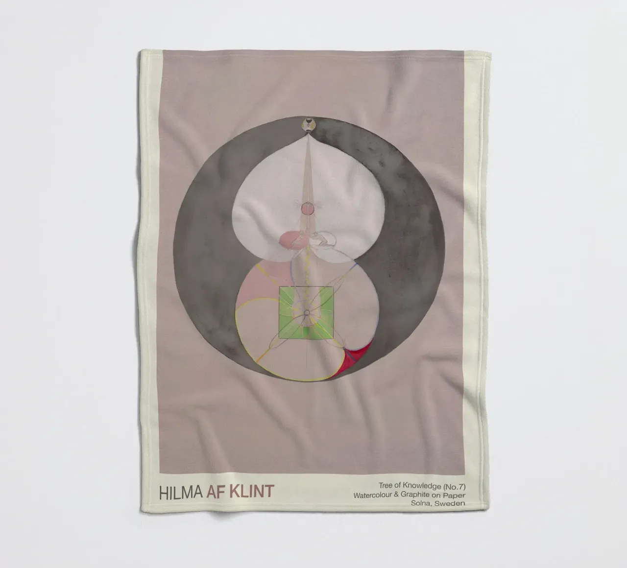 Hilma af Klint "Baum der Erkenntnis Nr. 7" Abstrakter Kern Fleecedecke von homdeco