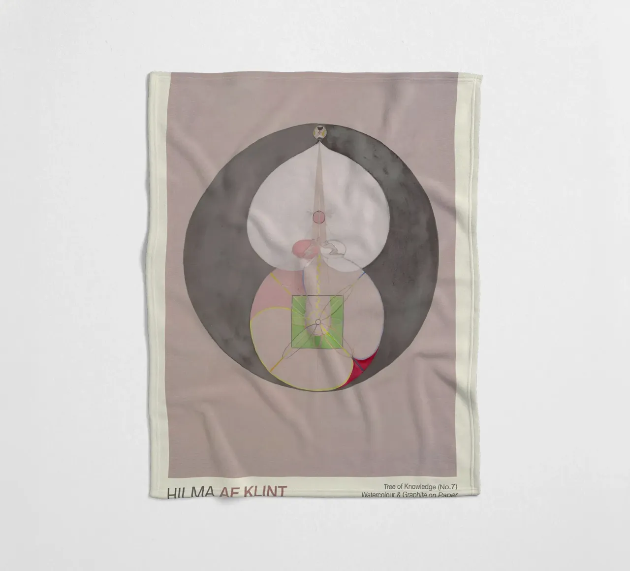Hilma af Klint "Baum der Erkenntnis Nr. 7" Abstrakter Kern Fleecedecke von homdeco