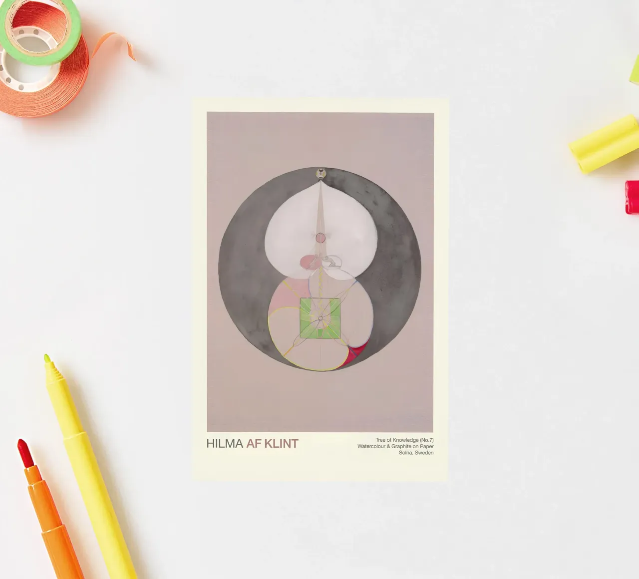 Hilma af Klint "Tree of Knowledge No. 7" Abstract Core sticker by homdeco