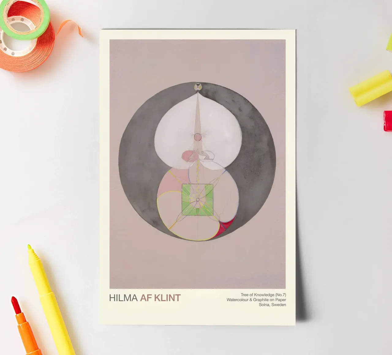 Hilma af Klint "Tree of Knowledge No. 7" Abstract Core sticker sheet by homdeco