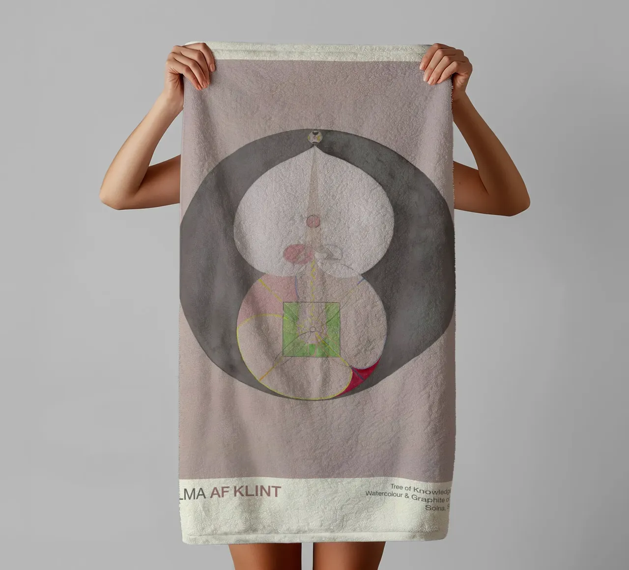 Hilma af Klint "Albero della conoscenza n. 7" Nucleo astratto asciugamano da bagno da homdeco
