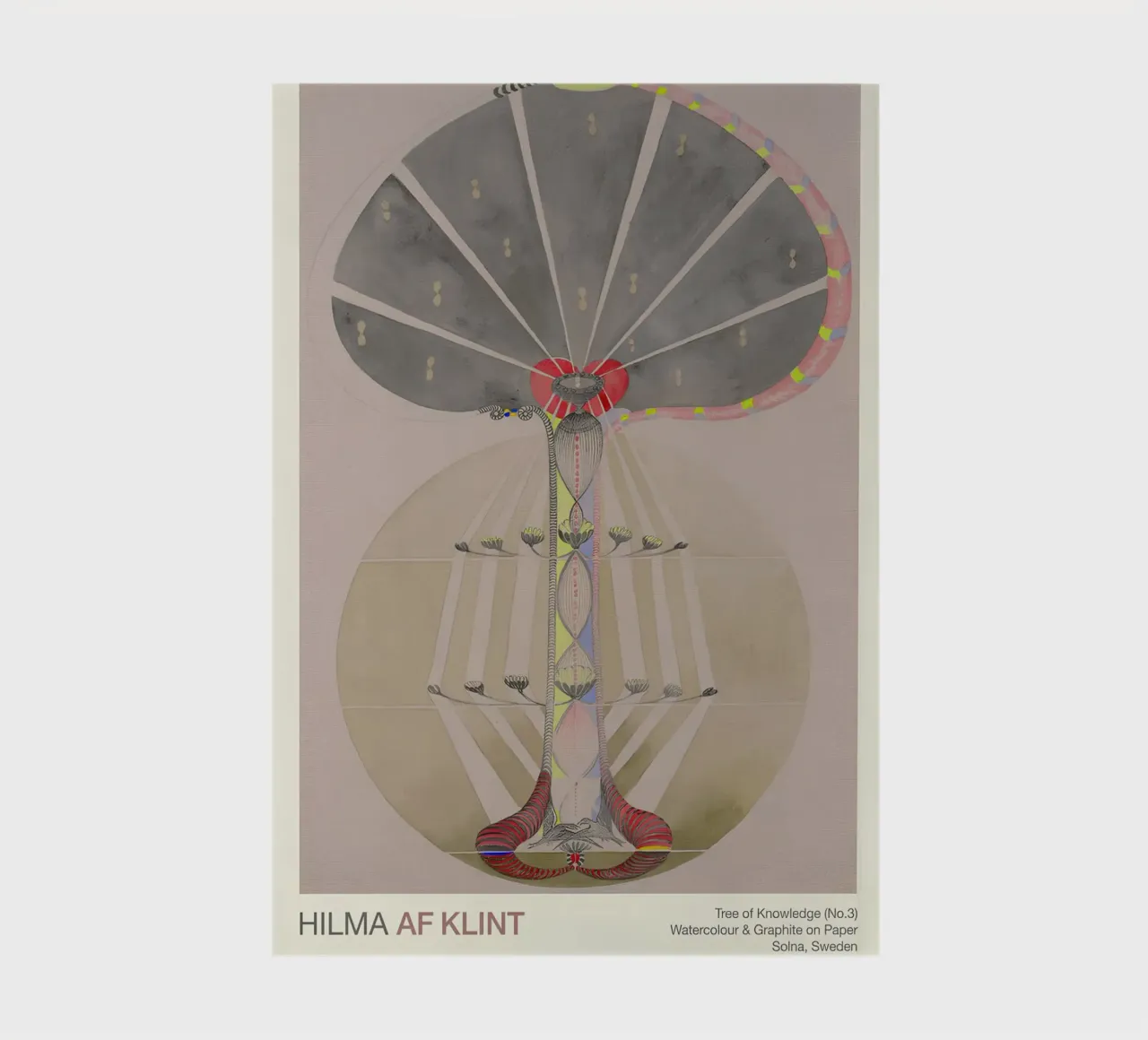 Hilma af Klint "L'arbre de la connaissance n° 3" Évolution abstraite carnet de notes de homdeco