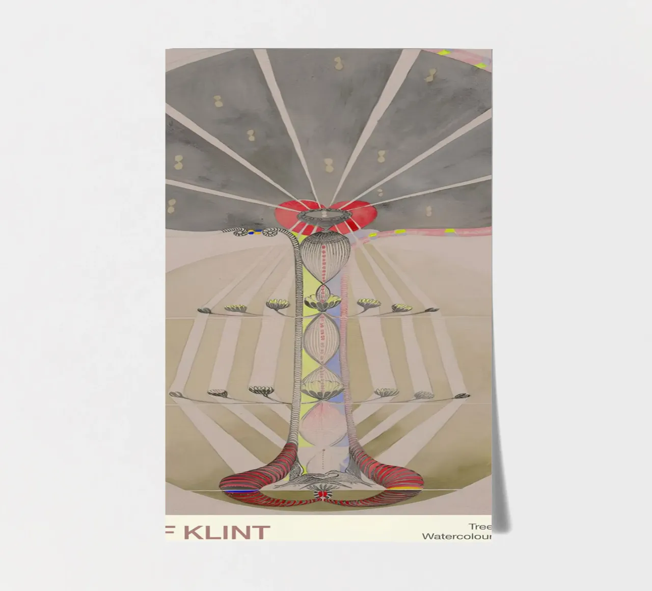 Hilma af Klint "Tree of Knowledge No. 3" Abstract Evolution sticker sheet by homdeco
