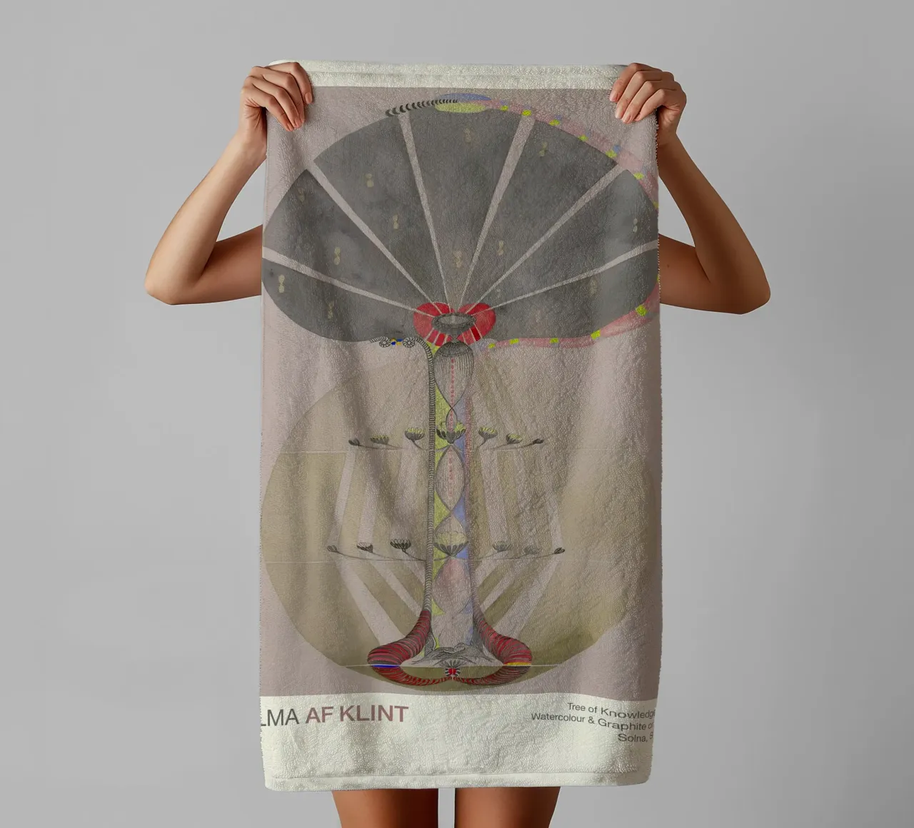 Hilma af Klint "Baum der Erkenntnis Nr. 3" Abstrakte Evolution Handtuch von homdeco