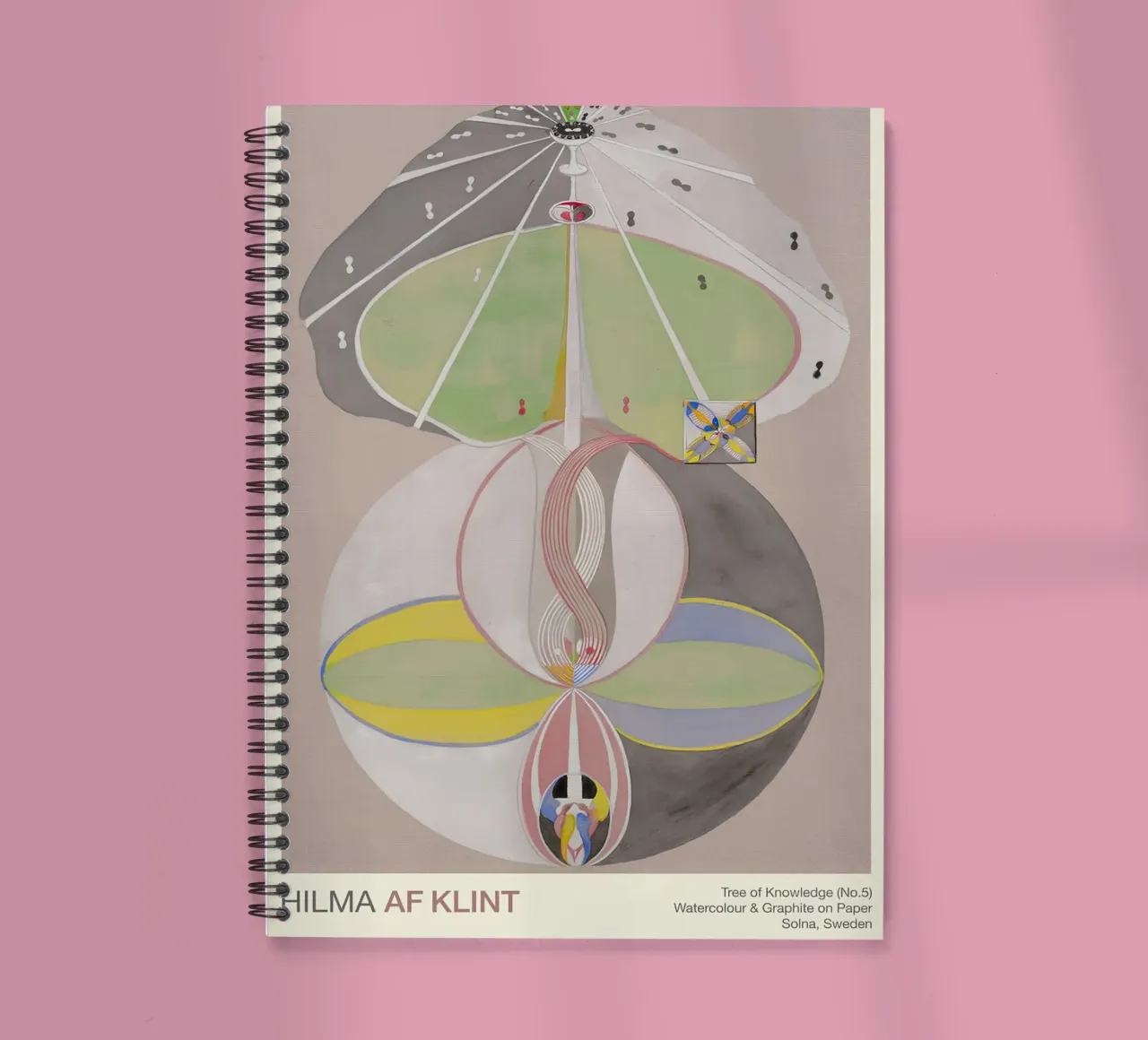 Hilma af Klint "Tree of Knowledge No. 5" Abstract Connection spiral notebook by homdeco