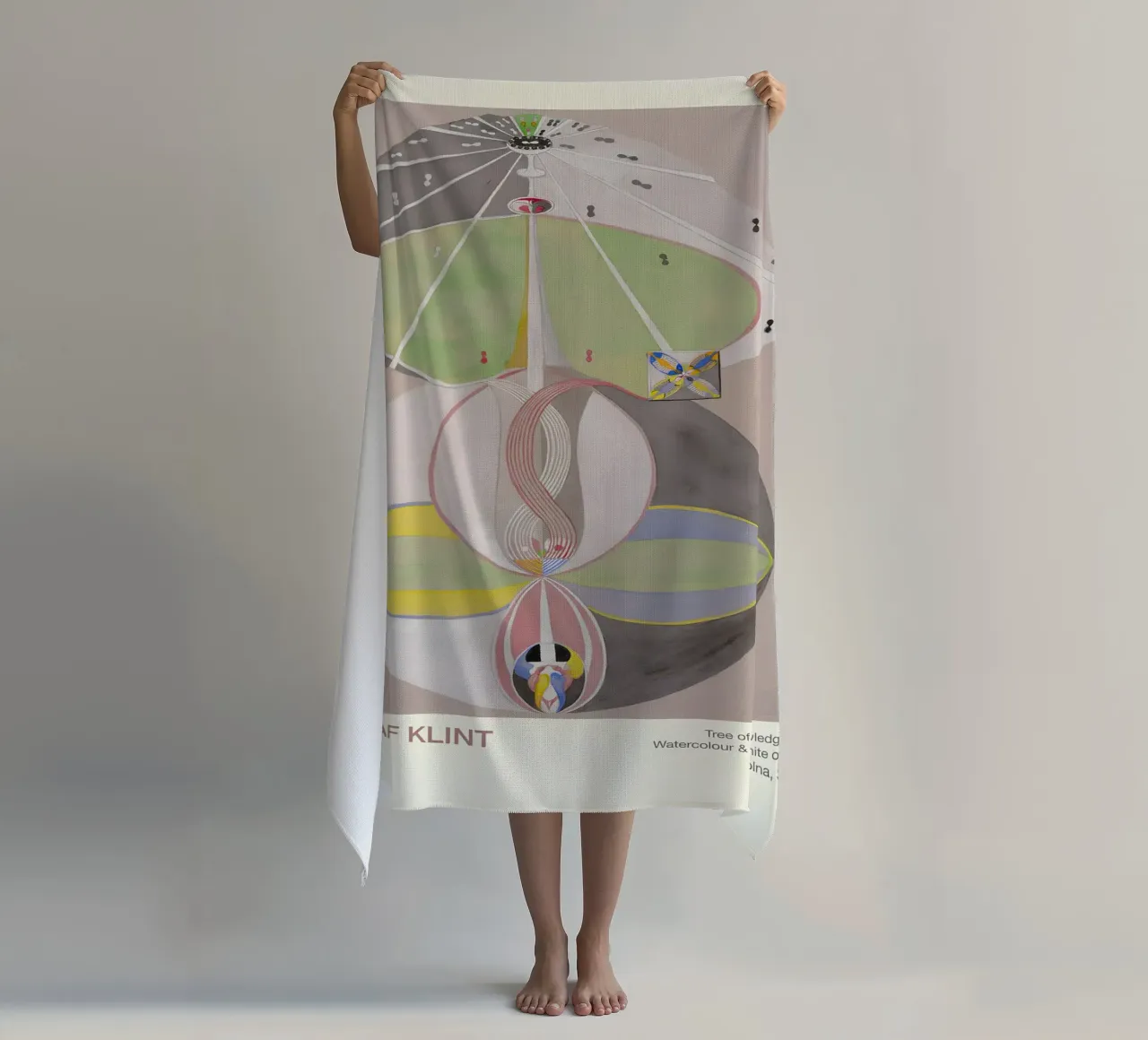 Hilma af Klint "Tree of Knowledge No. 5" Abstract Connection beach towel by homdeco