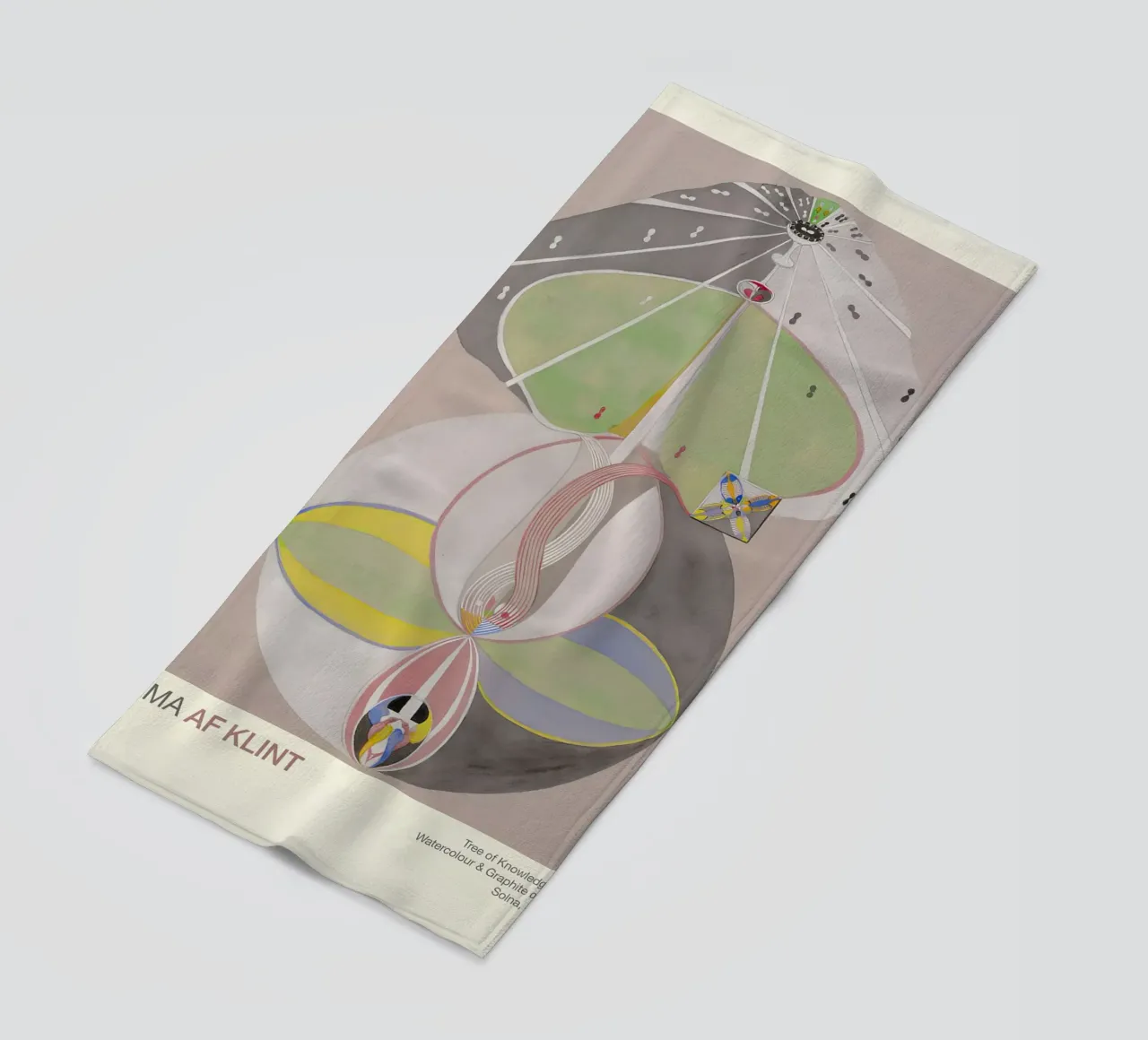 Hilma af Klint "Tree of Knowledge No. 5" Abstract Connection beach towel by homdeco
