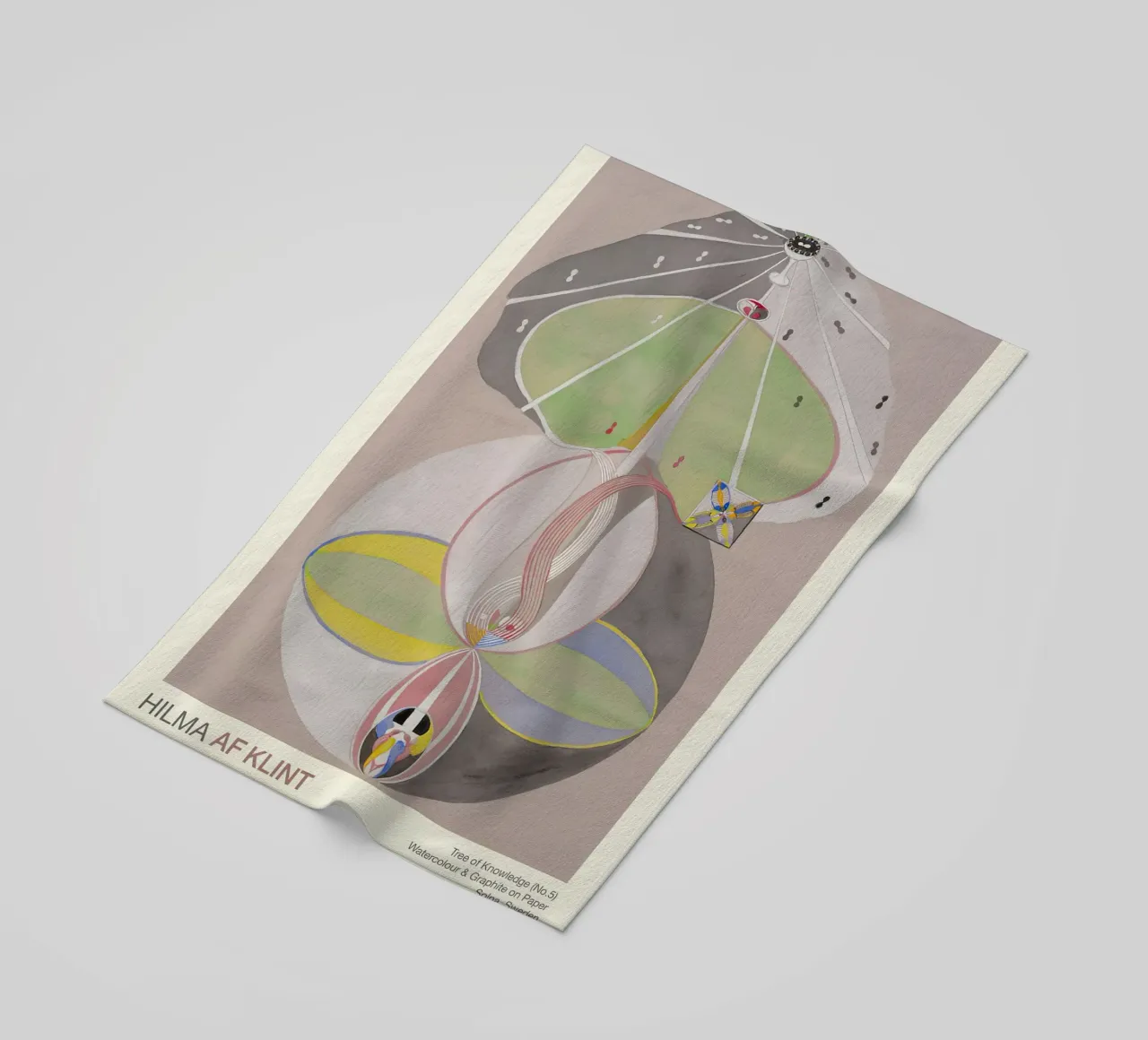 Hilma af Klint "Tree of Knowledge No. 5" Abstract Connection beach towel by homdeco