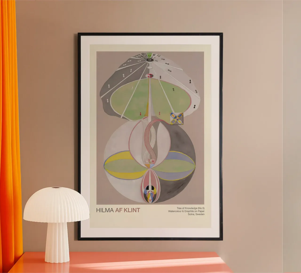 Hilma af Klint "Baum der Erkenntnis Nr. 5" Abstrakte Verbindung Hahnemühle von homdeco