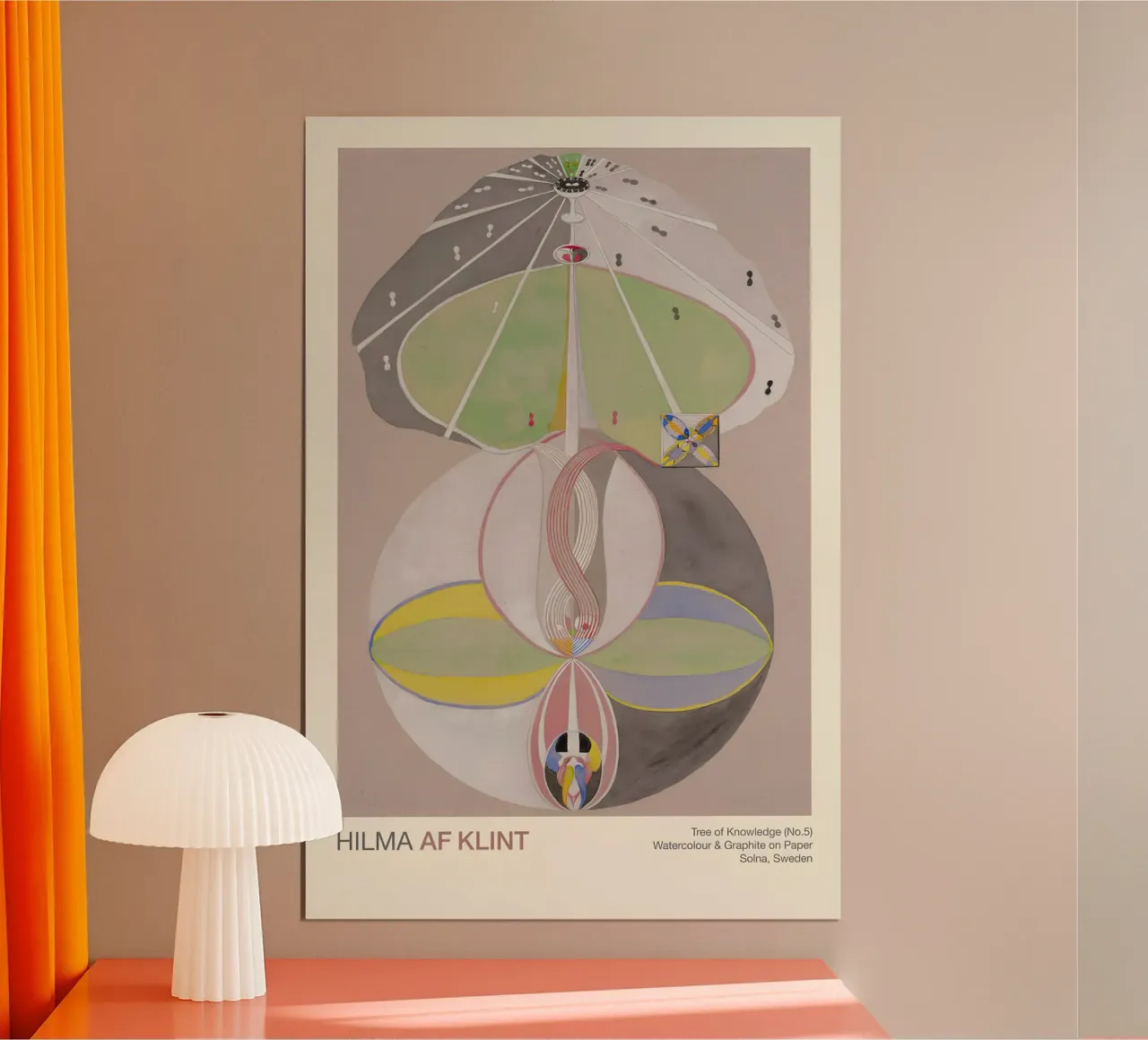 Hilma af Klint "Baum der Erkenntnis Nr. 5" Abstrakte Verbindung Hahnemühle von homdeco
