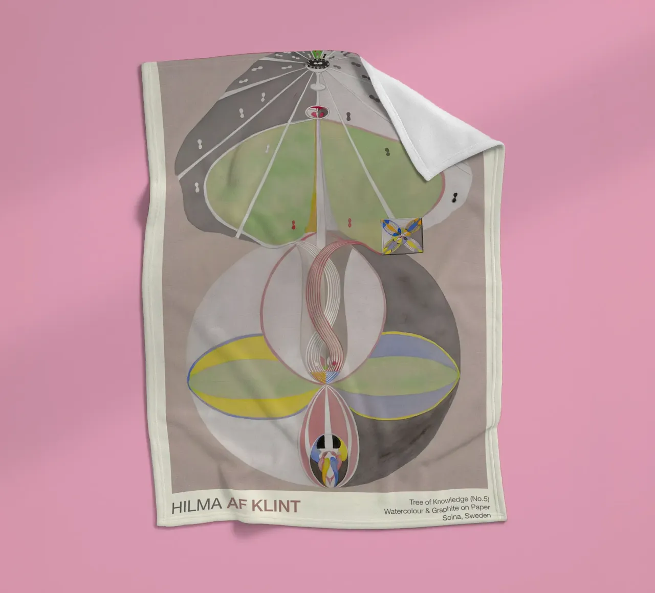 Hilma af Klint "Albero della conoscenza n. 5" Connessione astratta coperta in pile da homdeco