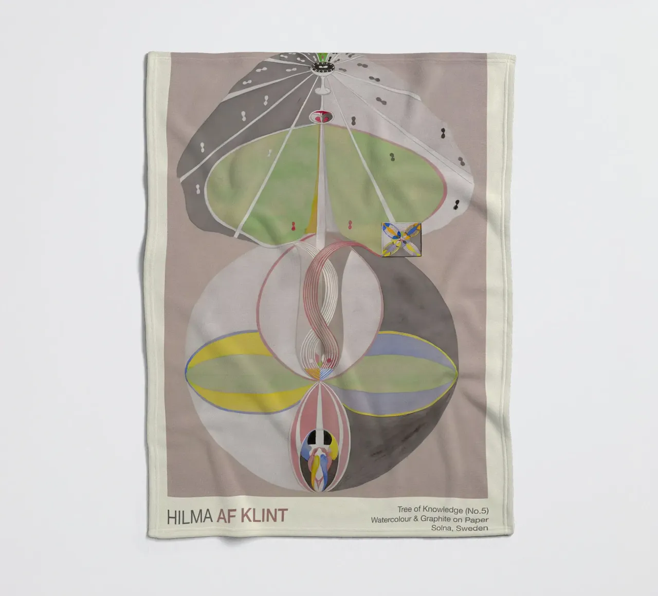 Hilma af Klint "Albero della conoscenza n. 5" Connessione astratta coperta in pile da homdeco