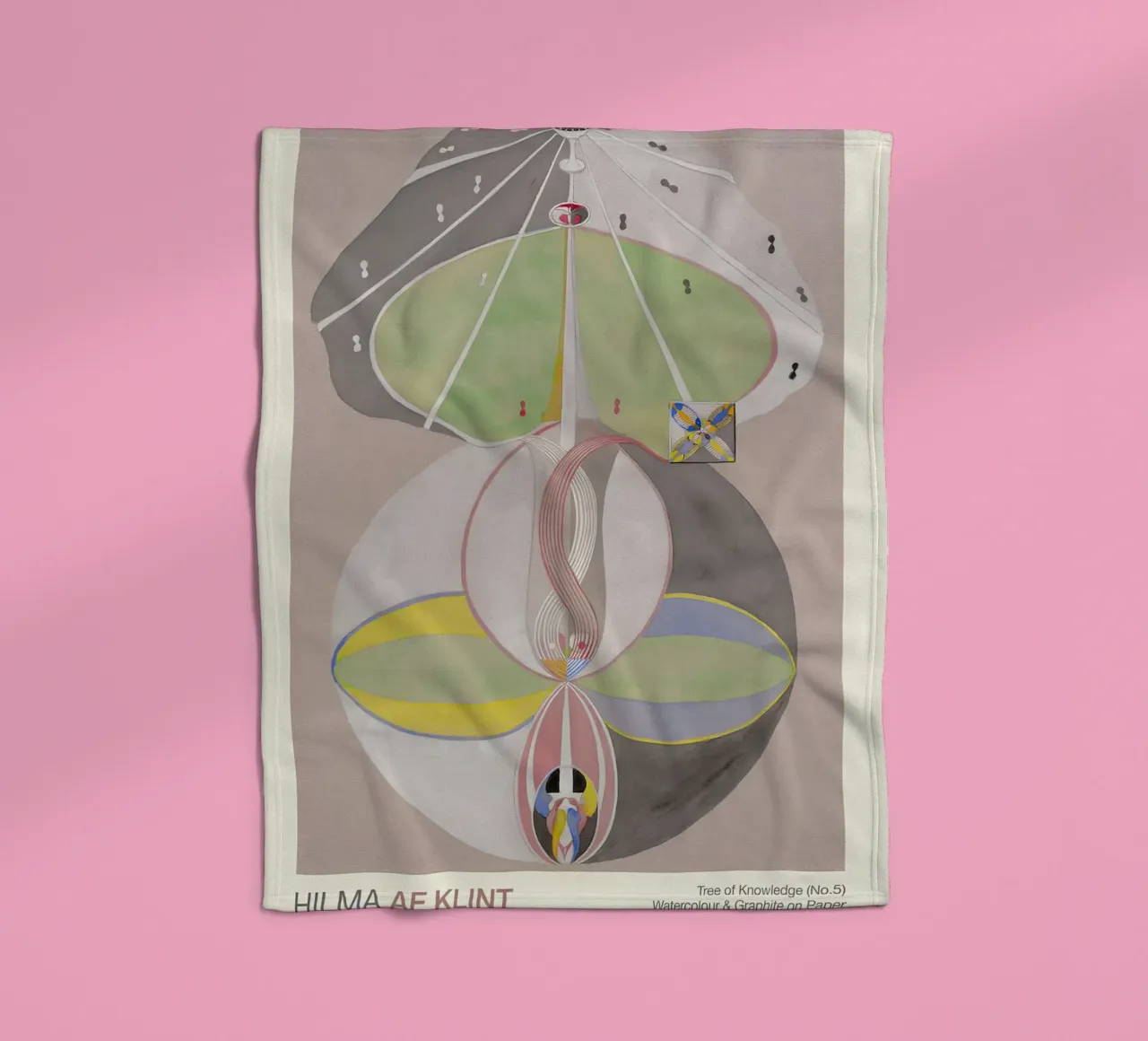 Hilma af Klint "Tree of Knowledge No. 5" Abstract Connection fleece blanket by homdeco
