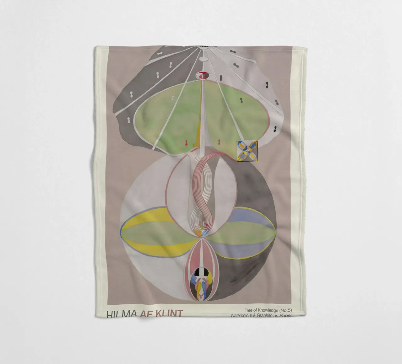 Hilma af Klint "Albero della conoscenza n. 5" Connessione astratta coperta in pile da homdeco
