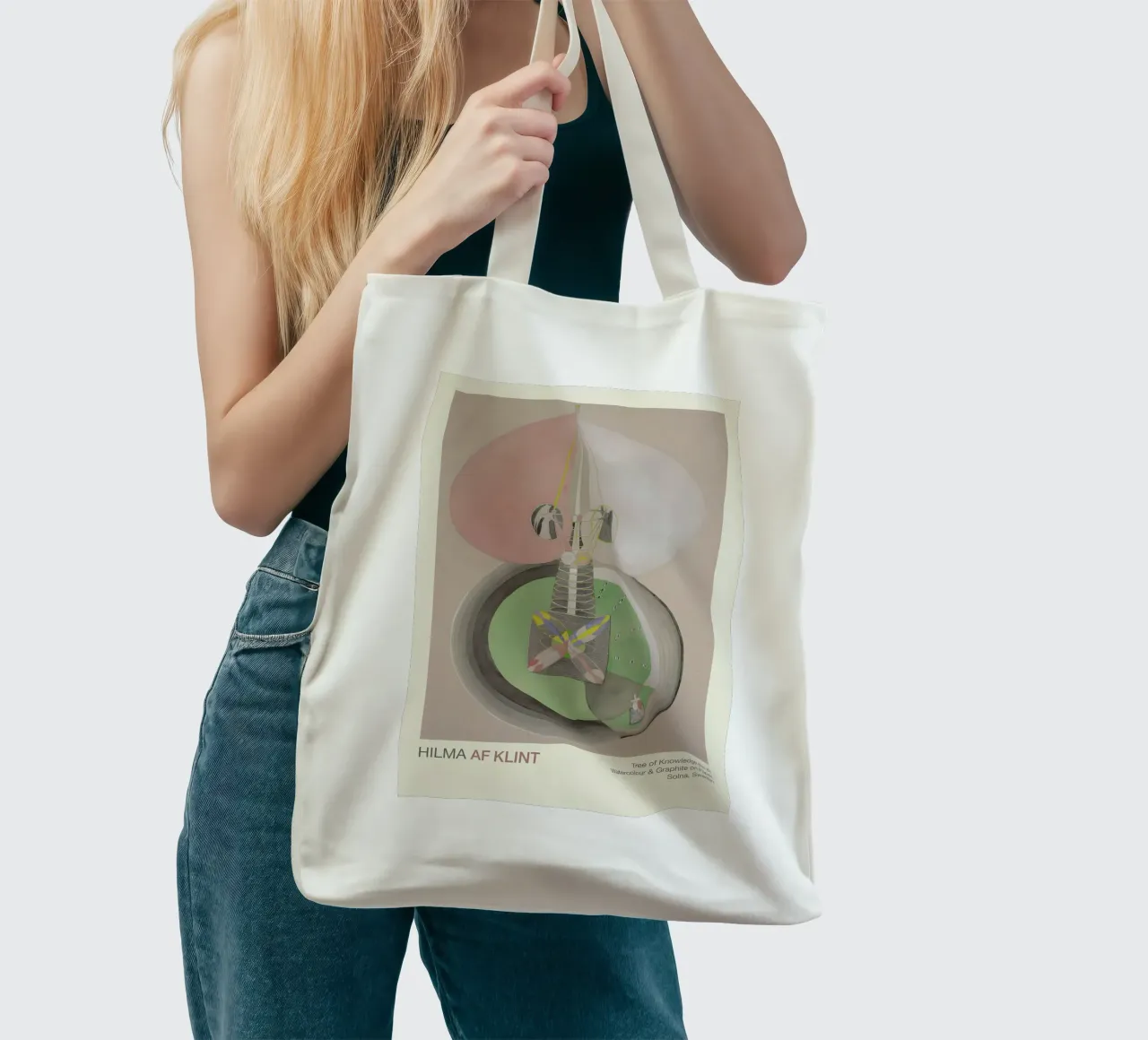 Hilma af Klint "Tree of Knowledge No. 6" Abstract Growth tote bag by homdeco