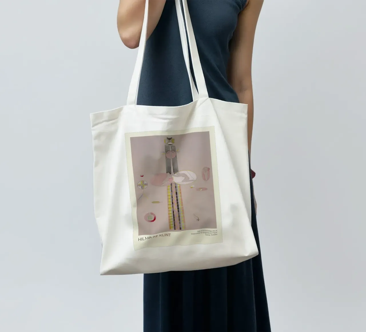 Hilma af Klint "Albero della conoscenza n. 8" Figure astratte borsa in juta da homdeco
