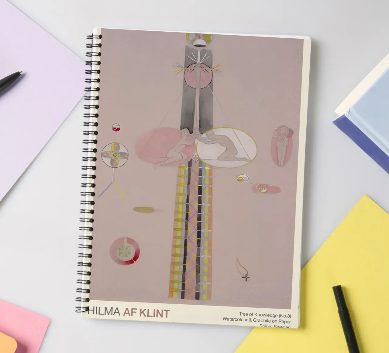Hilma af Klint "Tree of Knowledge No. 8" Abstract Figures spiral notebook by homdeco