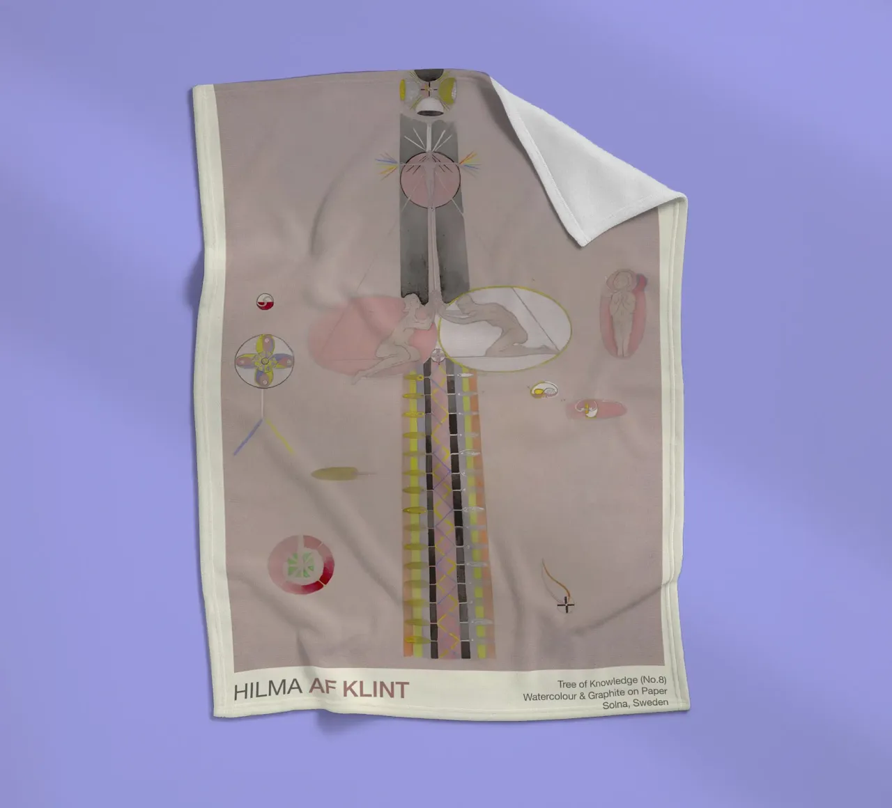 Hilma af Klint "Tree of Knowledge No. 8" Abstract Figures fleece blanket by homdeco