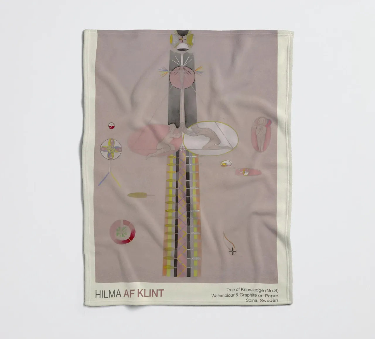 Hilma af Klint "Tree of Knowledge No. 8" Abstract Figures fleece blanket by homdeco