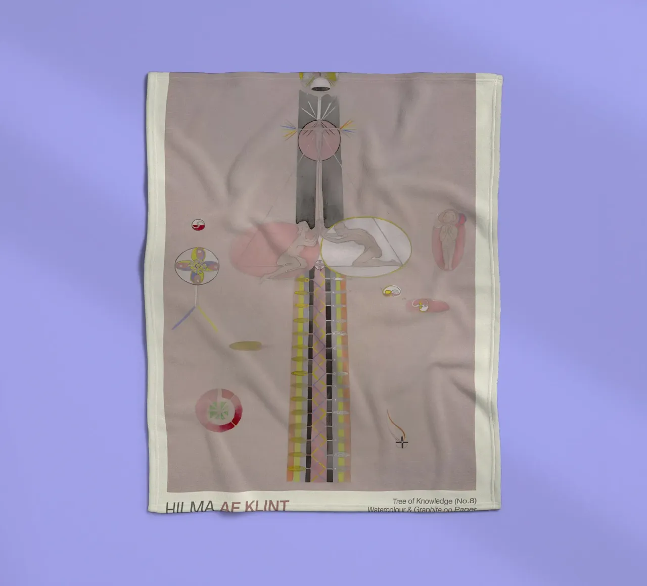 Hilma af Klint "Tree of Knowledge No. 8" Abstract Figures fleece blanket by homdeco
