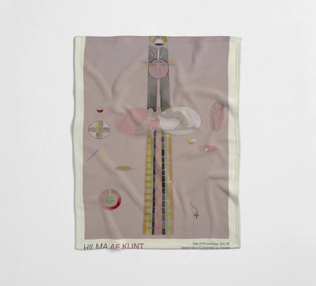 Hilma af Klint "Tree of Knowledge No. 8" Abstract Figures fleece blanket by homdeco