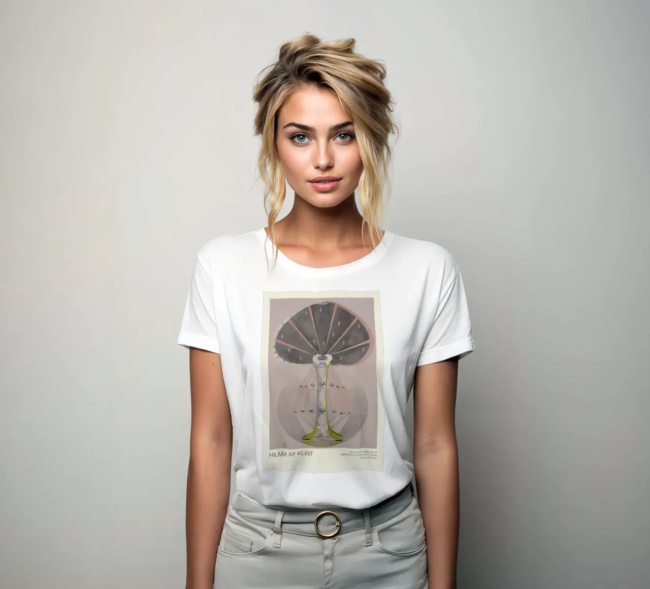 Hilma af Klint "Tree of Knowledge No. 4" Abstract Rooted women's fitted t-shirt by homdeco