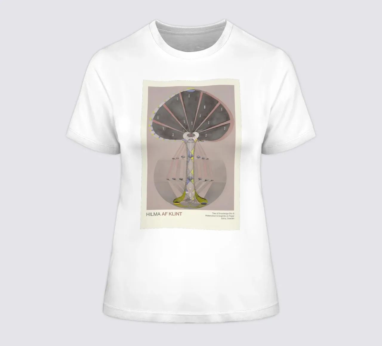 Hilma af Klint "Tree of Knowledge No. 4" Abstract Rooted women's fitted t-shirt by homdeco