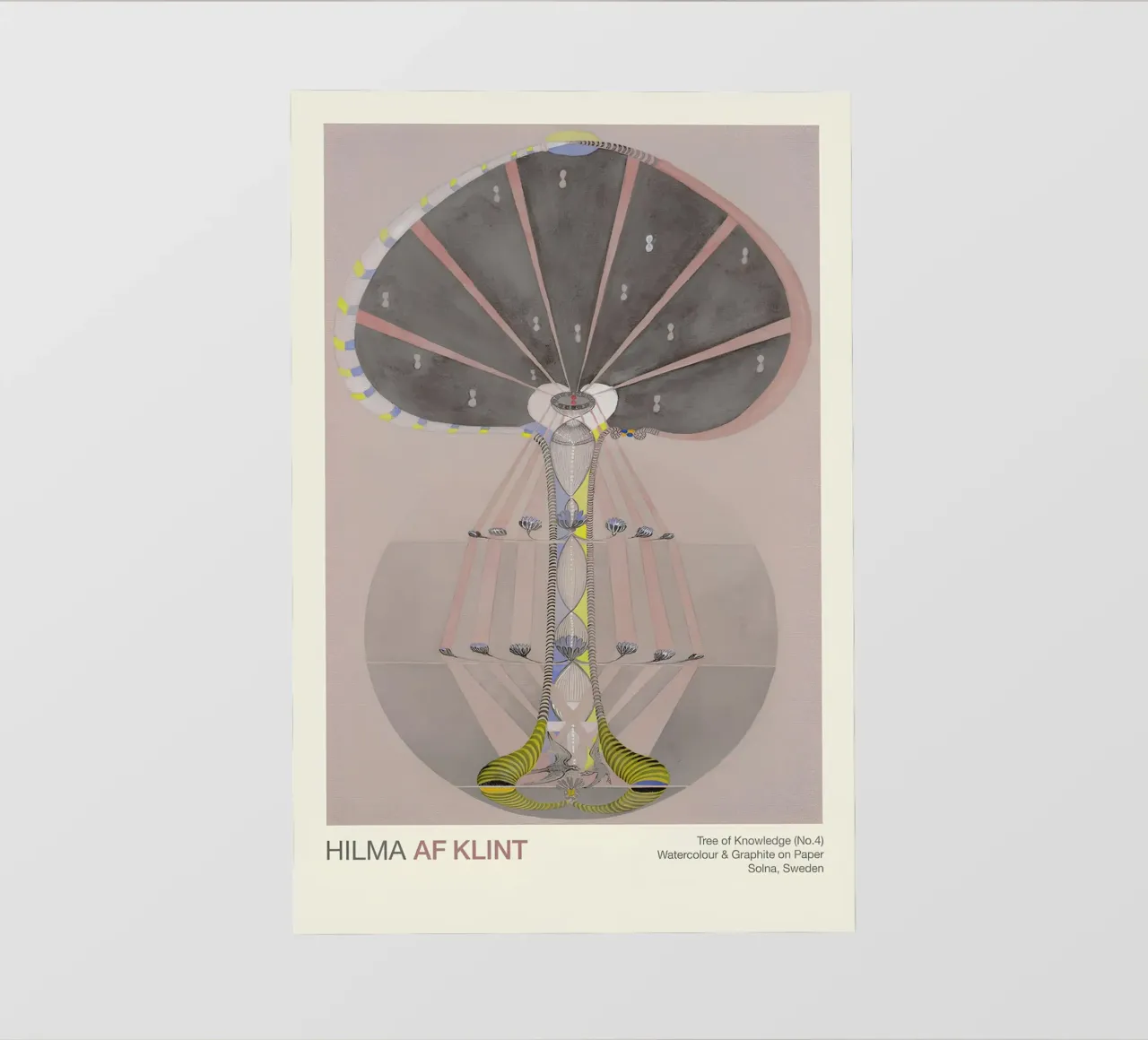 Hilma af Klint "Albero della conoscenza n. 4" Radici astratte pellicola backlit da homdeco