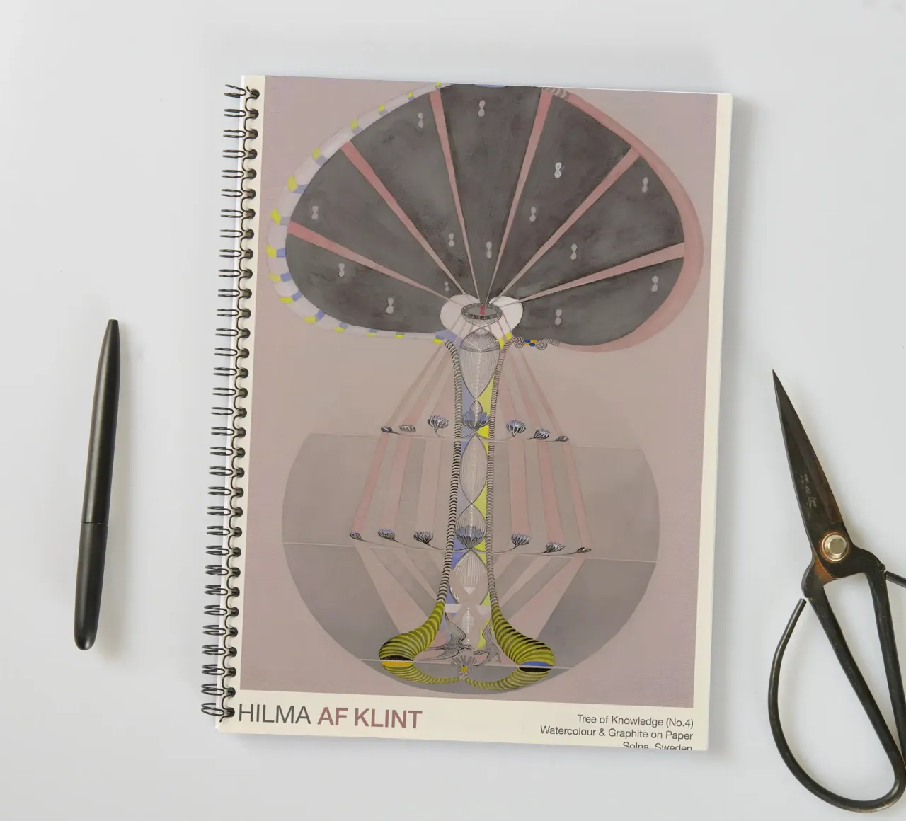 Hilma af Klint "Tree of Knowledge No. 4" Abstract Rooted spiral notebook by homdeco