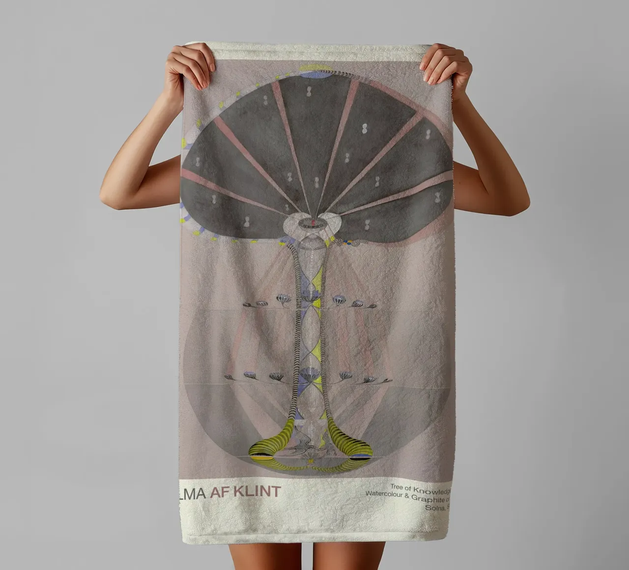 Hilma af Klint "Albero della conoscenza n. 4" Radici astratte asciugamano da bagno da homdeco
