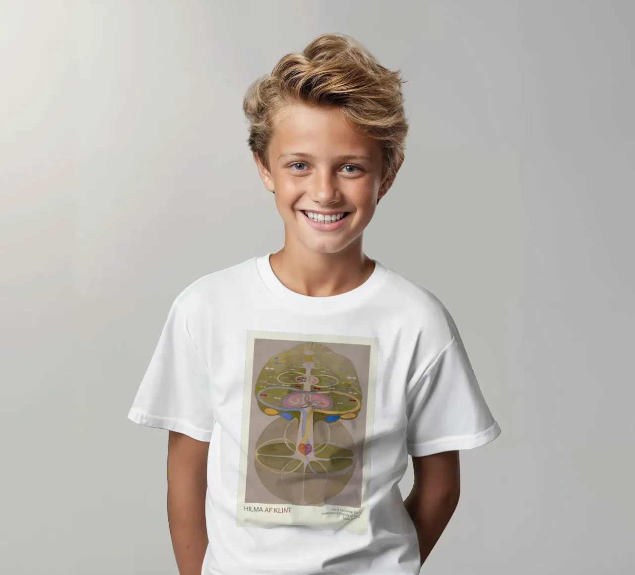 Hilma af Klint "Tree of Knowledge No. 1" Abstract Life kids t-shirt by homdeco