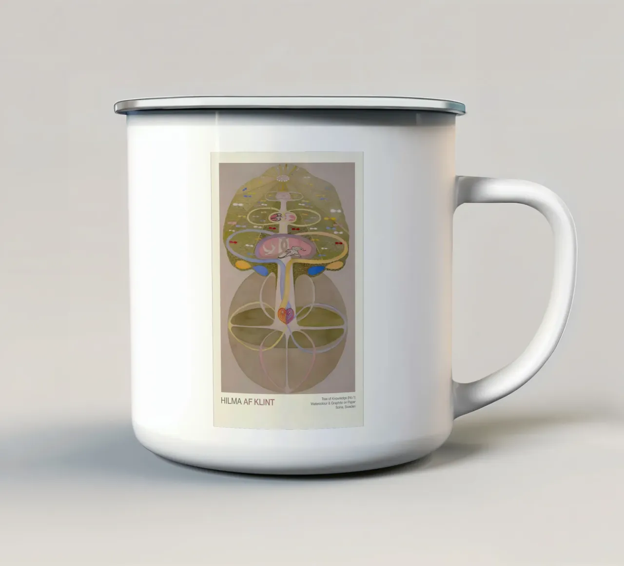 Hilma af Klint "Tree of Knowledge No. 1" Abstract Life enamel mug by homdeco