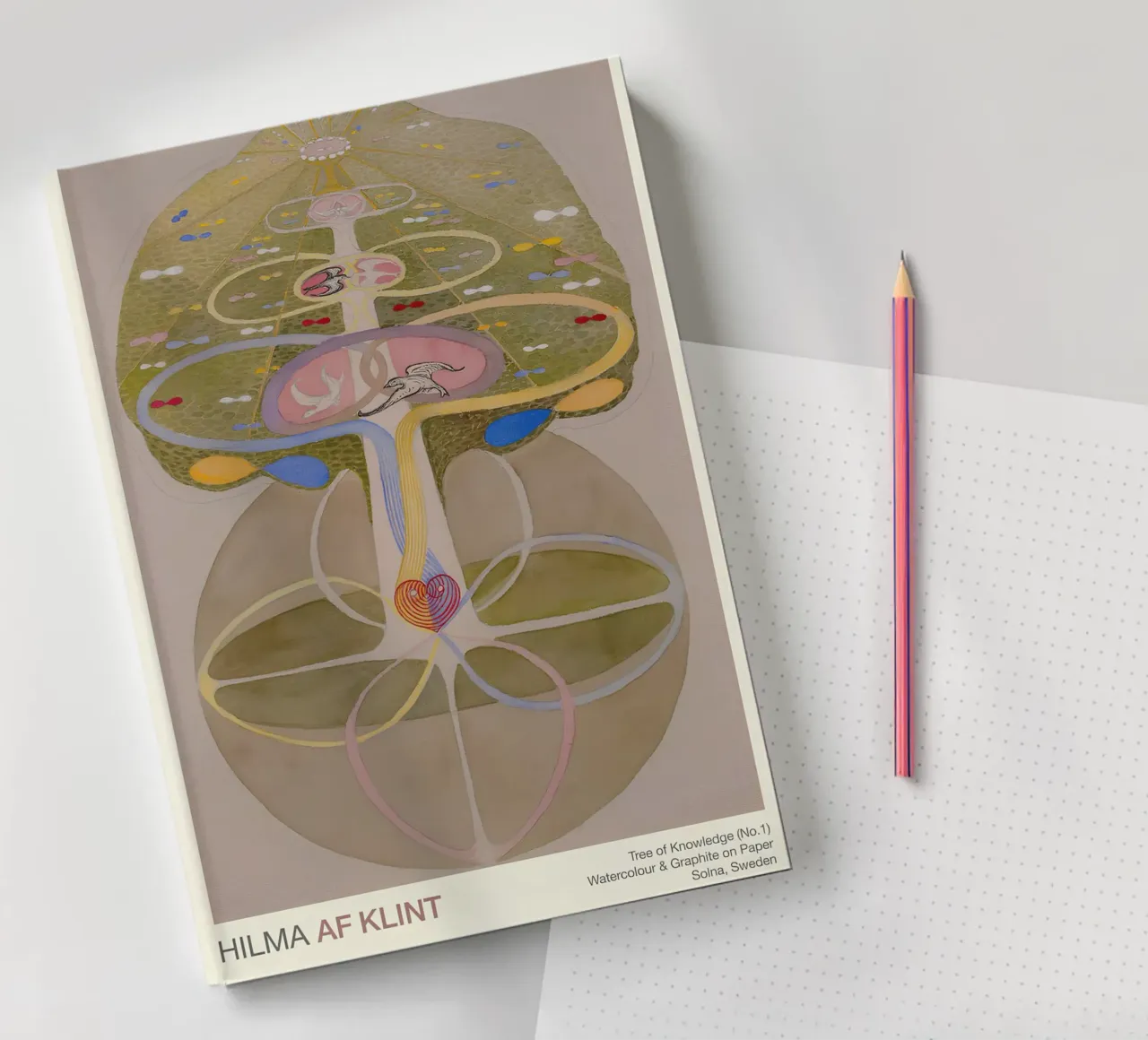 Hilma af Klint "L'arbre de la connaissance n° 1" Vie abstraite carnet de notes de homdeco